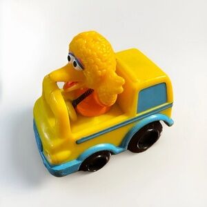 RARE Hasbro Sesame Street Workshop 2013 Yellow Blue Big Bird Van Car Vehicle Toy